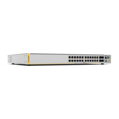 [AT-X510-28GTX-10] Switch Stackeable Capa 3, 24 puertos 10/100/1000 Mbps + 4 puertos SFP+ 10 G, fuente redundante