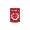 Botón de Emergencia, Texto en Español, Color Rojo, Acción Mantenida, Girar para Restablecer y LED Multicolor