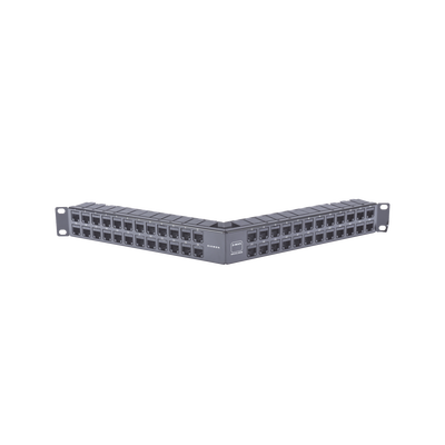 [ZS-PNLA-U48E] Patch Panel Z-MAX de 48 Puertos, Blindado, Modular (Vacío), Angulado, 1UR