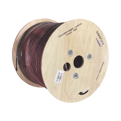 [IC-FIG8A1-1C/2KM] Carrete de 2 km de Fibra Óptica Aérea Mini Figura 8 G.657A1 tipo Drop, Monomodo de 1 Hilo (unifibra), Color Negro