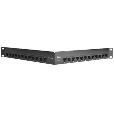 [Z6-PNLA-24K] Patch Panel UTP Z-MAX de 24 puertos, Precargado con Jacks Categoría 6, Angulado, 1UR