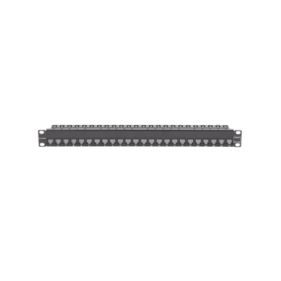 Patch Panel Z-Max de 24 Puertos, Blindado, Precargado con Jacks Categoría 6A, Plano, 1UR
