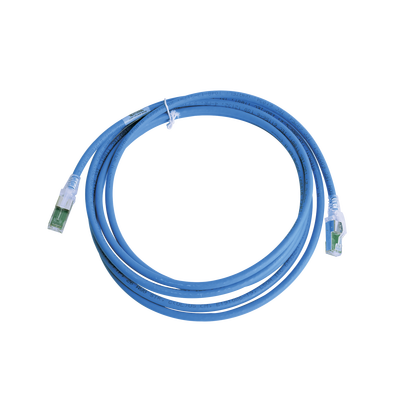 [ZM6A-S10-06B] Patch Cord Z-MAX Cat6A S/FTP, CM/LS0H, 3.05 Metros (10 Pies), Color Azul, Versión Bulk (Sin Empaque Individual)