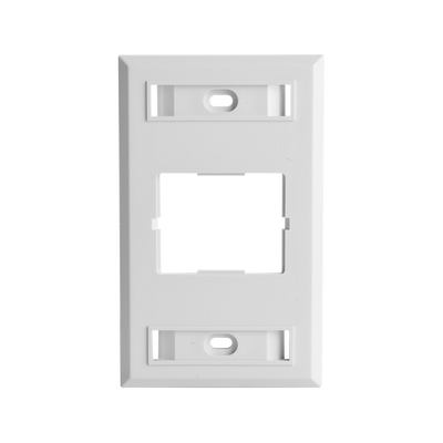 [CT2-FP-02B] Placa de Pared CT, Para un Acoplador, Color Blanco, Versión Bulk (Sin Empaque Individual)