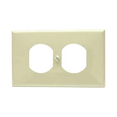 [SYS-136600] Placa de plástico para contacto dúplex color marfil.