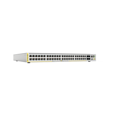 [AT-X510L-52GP-10] Switch PoE+ Capa 3, 48 puertos 10/100/1000 Mbps + 4 puertos SFP+ 10 G, 185 W, fuente de alimentación simple