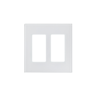 [LFGR-2-CWH] Tapa de cristal para apagador o atenuador, 2 espacios.