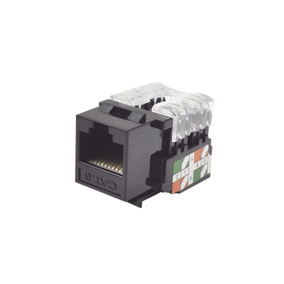 [LP-KJ-601-BK] Módulo Jack Keystone Cat6 con terminación 110 (Punchdown) para faceplate - Color Negro