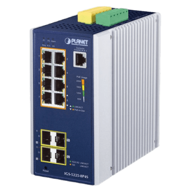 [IGS-5225-8P4S] Switch Industrial Administrable Capa2, 8 Puertos Gigabit con PoE+ 802.3at, 2 Puertos SFP de 100/1G y 2 Puertos SFP de 100/1G/2.5G