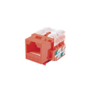 Módulo Jack Keystone Cat6 con terminación 110 (Punchdown) para faceplate - Color Rojo