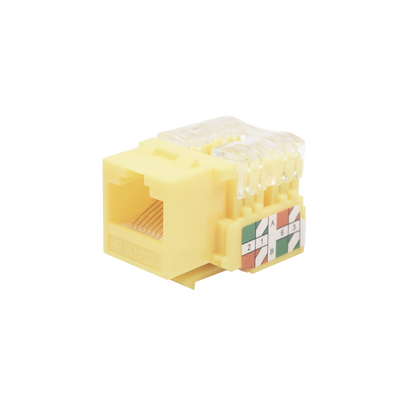[LP-KJ-601-YE] Módulo Jack Keystone Cat6 con terminación 110 (Punchdown) para faceplate - Color Amarillo