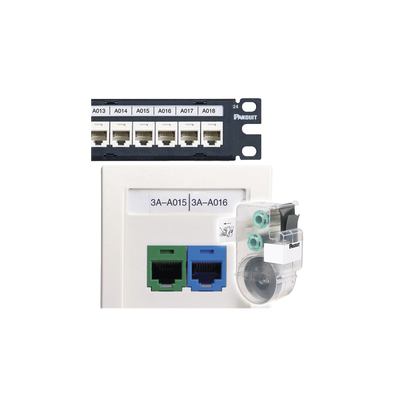 [C261X035Y1C] Casete de 75 Etiquetas Sin Adhesivo, para Patch Panel o Face Plate, Para Identificación de 4 Puertos, Color Blanco