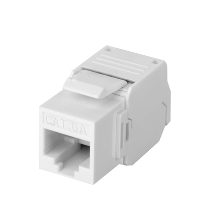 [LP-KJ-6A-TTWH] Módulo Jack Keystone Cat6A (toolless), con terminación en ángulo 180 º Color Blanco, Compatible con Faceplate y Patchpanel Linkedpro