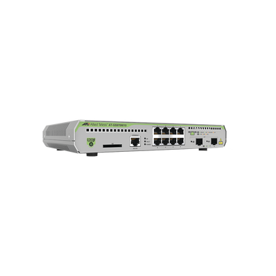 [AT-GS970M/10-10] Switch Administrable CentreCOM GS970M, Capa 3 de 8 Puertos 10/100/1000 Mbps + 2 puertos SFP Gigabit