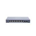 Switch Gigabit PoE+ / Administrable / 8 Puertos Gigabit PoE+ / 2 Puertos SFP / Configuración Remota desde Hik-PartnerPro / PoE Hasta 300 Metros / 110 W