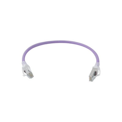 [ZM6A-S01-08B] Patch Cord Z-MAX Cat6A S/FTP, CM/LS0H, 1ft, Color Violeta, Versión Bulk (Sin Empaque Individual)