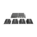 Kit Divisor y Extensor HDMI (Extender Splitter)  / Divide 1 Fuente HDMI a 4 Pantallas / Extiende la señal HDMI hasta 40 m / Resolución 1080P @ 60 Hz / Cat 6/6a/7 / Cero Latencia / Salida Loop en el Tx / IR / Alimente solo el Tx (PoC).
