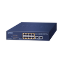 Switch de Escritorio No Administrable / 8 Puertos 10/100/1000T PoE+ 802.3at / 2 Puertos Uplink 10/100/1000T / Presupuesto PoE 120 Watts / Modos Estándar, VLAN y Extend / Distancia Extendida 250 mts / Rackeable