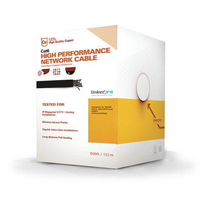 [PRO-CAT-6-PLUS/500] Bobina de cable de 152.5 Metros Cat6+ CALIBRE 23 ALTO DESEMPEÑO, super flexible, UL, color Azúl, para aplicaciones de video vigilancia, HD, y redes de datos. Uso interior.