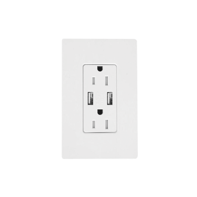 [SCR15UBTRSW] Receptáculo 15 A con puerto USB