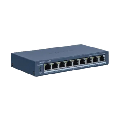 [DS-3E1309P-EI/M] Switch PoE+ / Monitoreable / 8 Puertos 100 Mbps PoE+ / 1 Puerto 1000 Mbps Uplink / PoE hasta 300 metros / Conexión Remota desde Hik-PartnerPro / 60 W