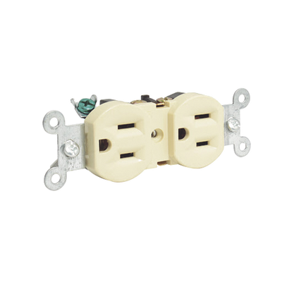 [SYS-136400] Contacto dúplex tapa marfil base negra 15A 127 Vca