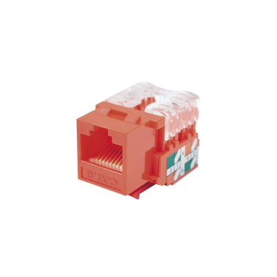 [LP-KJ-601-RD] Módulo Jack Keystone Cat6 con terminación 110 (Punchdown) para faceplate - Color Rojo