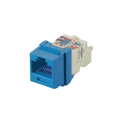 [NK6TMBU] Conector Jack Estilo TP, Tipo Keystone, Categoría 6, de 8 posiciones y 8 cables, Color Azul