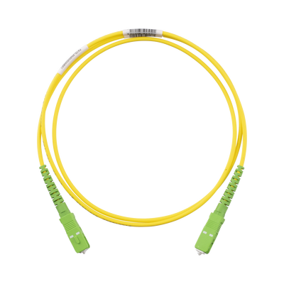 [F913RANANSNM001] Jumper de Fibra Optica Monomodo 9/125 OS2, SC/APC-SC/APC Simplex, OFNR (Riser), Color Amarillo, 1 Metro