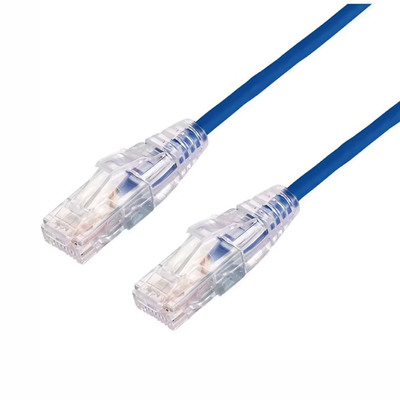 [LP-UT6A-05-BU28] Cable de Parcheo Slim UTP Cat6A - 0.5 m Azul, Diámetro Reducido (28 AWG)