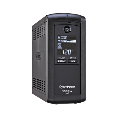 [CP1000AVRLCD] UPS de 1000 VA/600 W, Topología Línea Interactiva, Entrada 120 Vca NEMA 5-15P, Tipo Mini Torre, Con 9 Tomas NEMA 5-15R