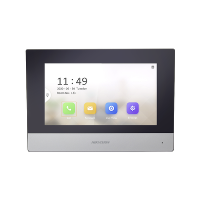 [DS-KH6320-WTE1] Monitor IP WiFi Touch Screen 7" para Videoportero IP  / Vídeo en Vivo / PoE Estándar / Apertura Remota / Llamada Entre Monitores / Audio de dos vías / Policarbonato