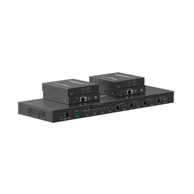 [TT844] MATRICIAL Y EXTENSOR DE VIDEO HDMI 4 x 4 / 4 Entradas HDMI / 4 Salidas HDMI Loop / 4 Salidas RJ45 para Extender la señal 40 metros por salida  /4K / Conmutación por RS232, Control Remoto o Ethernet.