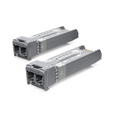 [UACC-OM-MM-10G-D-2] UFiber Módulo SFP+ 10G, transceptor MiniGibic MultiModo 10 Gbps, distancia 300m, conectores LC, paquete de 2 piezas