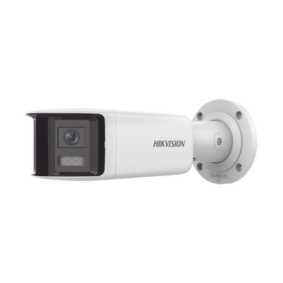 [DS-2CD2T47G2P-LSU/SL(C)] [ PROTECCIÓN ACTIVA ] Bala IP Panorámica 4 Megapixel / 2 Lentes 2.8 mm (180°) / Imagen a Color 24/7 (ColorVu) / PoE / WDR 130° / IP67 / ACUSENSE / Luz Estroboscópica y Alarma Audible / 40 mts Luz Blanca / Micro SD