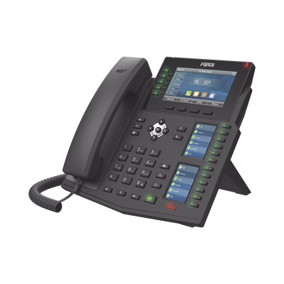 [X6U] Teléfono IP Empresarial con Estándares Europeos, 20 lineas SIP con pantalla LCD a color, 60 teclas DSS/BLF, puertos Gigabit, IPv6, Opus , PoE/DC