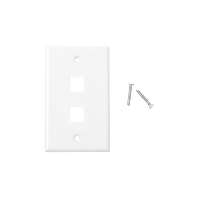 [LP-FP-17] Placa de pared de 2 puertos, Keystone, Color Blanco