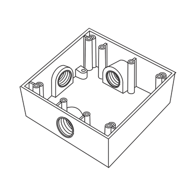 [RC-0503] Caja Cuadrada de 3/4" (19.05 mm) a Prueba de Intemperie/ Cuenta con 3 bocas.