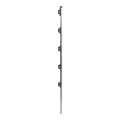 [SYS-POST-3] Poste de Paso de 1.2m para Cerca Electrificada.Tubo Galvanizado cal. 18 de 1"Diam. con Tapón y 5 Aisladores Instalados.