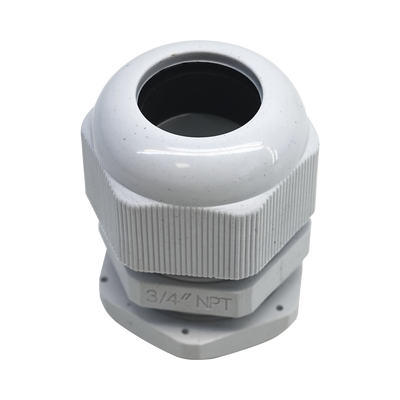 [TXG-PG-34N] Conector Plástico Blanco Tipo Glándula para Rosca NPT 3/4"