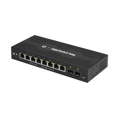 [ES-10XP] EdgeSwitch 10X Administrable de 8 Puertos Gigabit PoE Pasivo 24VDC + 2 Puertos SFP