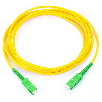 [LP-FO-SCA-SCA-01] Jumper de Fibra Óptica Monomodo SC/APC-SC/APC Simplex, color amarillo, 1 metro