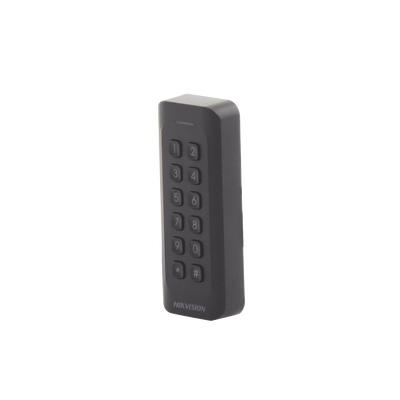 [DS-K1802EK] Lector de Tarjetas PROX EM y Contraseñas / Exterior IP65 / Wiegand / Compatible con Cualquier Panel / PERFIL DELGADO y ESTETICO / Indicador LED