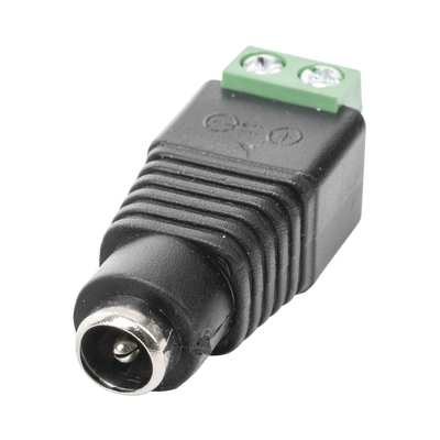 [JR-53] Adaptador Hembra Tipo Jack de 3.5 mm polarizado de 12 Vcc / Terminales Tipo Tornillo / Polarizado (+/-) / Ideal para Cámaras de Video Vigilancia.
