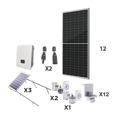 [KITEPCOM5K450] Kit Solar para Interconexión de 5 KW de Potencia, 220 Vca con Inversor Cadena y Paneles Monocristalinos de 450 W