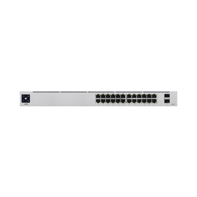 [USW-24-POE] UniFi Switch USW-24-POE Gen2, Capa 2 de 24 puertos (16 puertos PoE 802.3af/at + 8 puertos Gigabit) + 2 puertos 1G SFP, 95W, pantalla informativa