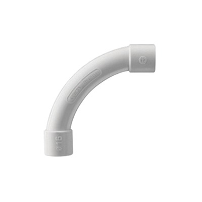[DX-40-120] Curva de radio estrecho para tubería rígida, recomendado para cables de datos, PVC Auto-extinguible, de 20 mm
