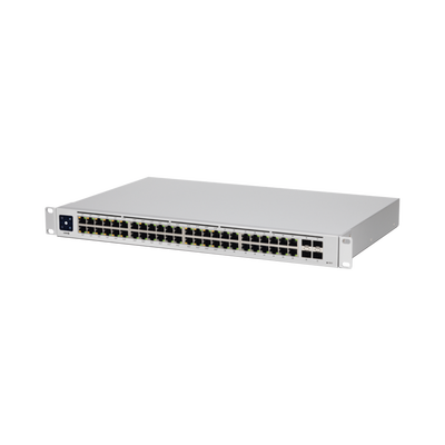 [USW-48-POE] UniFi Switch USW-48-POE, Capa 2 de 48 puertos (32 puertos PoE 802.3af/at + 16 puertos Gigabit) + 4 puertos 1G SFP, 195W, pantalla informativa