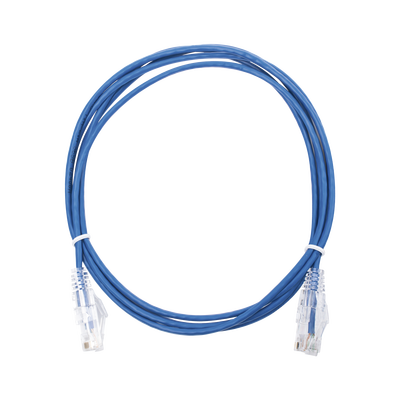 [LP-UT6-200-BU28] Cable de Parcheo Slim UTP Cat6 - 2 m Azul Diámetro Reducido (28 AWG)