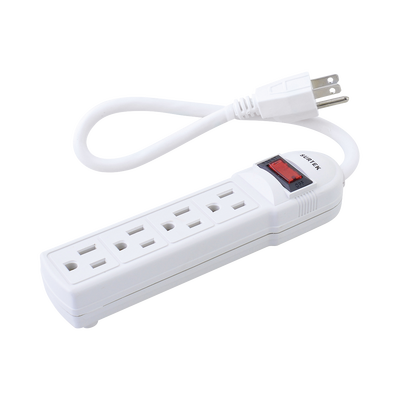 [SYS-136200] Multicontacto con cable 30 cm. 4 tomas 127 Vca línea, tierra, neutro 15 A max.